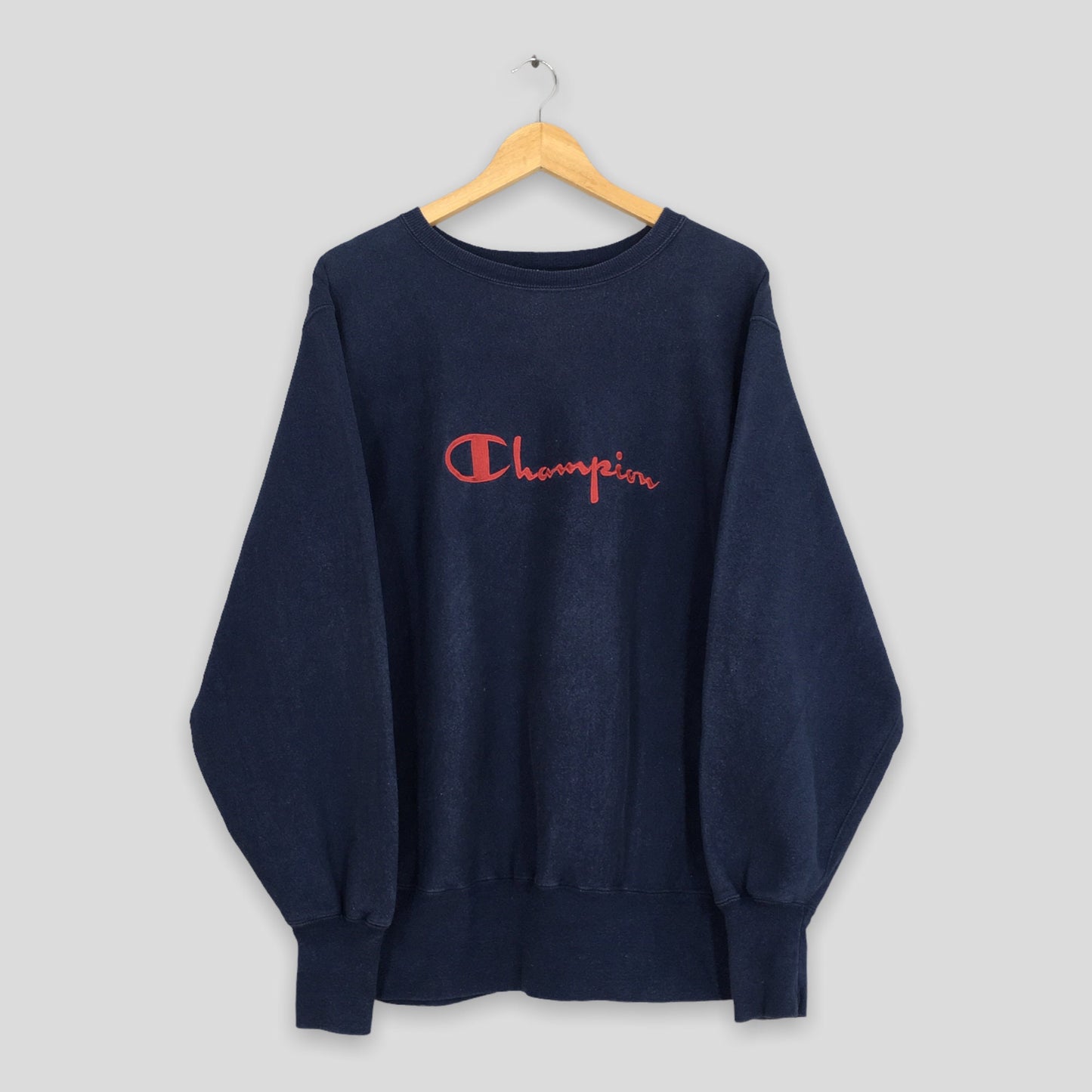 Champion Script Logo Reverse Weave Sweatshirt Large