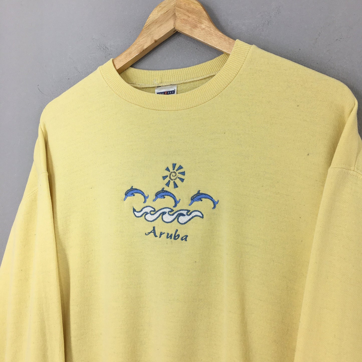 Aruba Beach Yellow Sweatshirt Medium