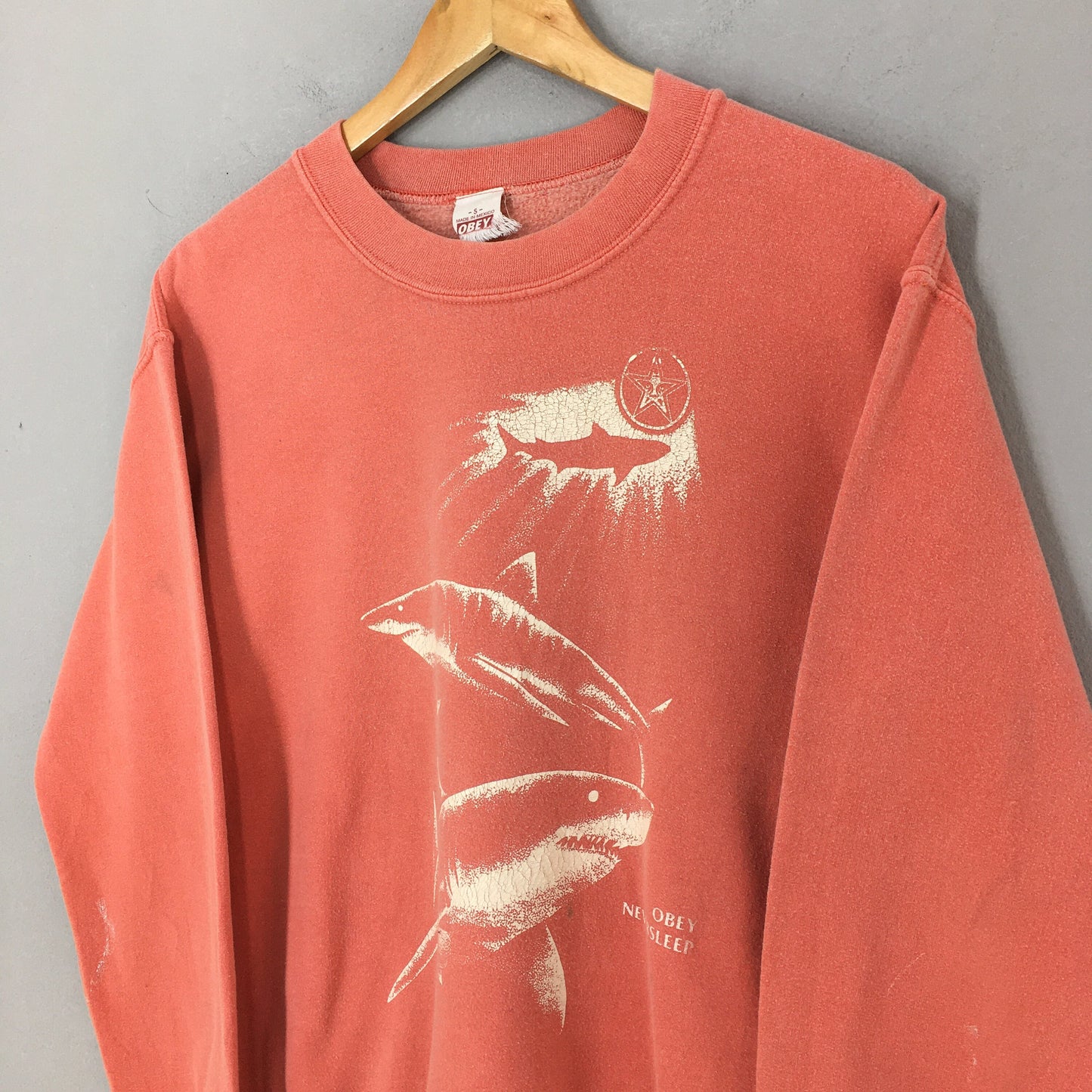 Obey Neversleep Shark Sweatshirt Small