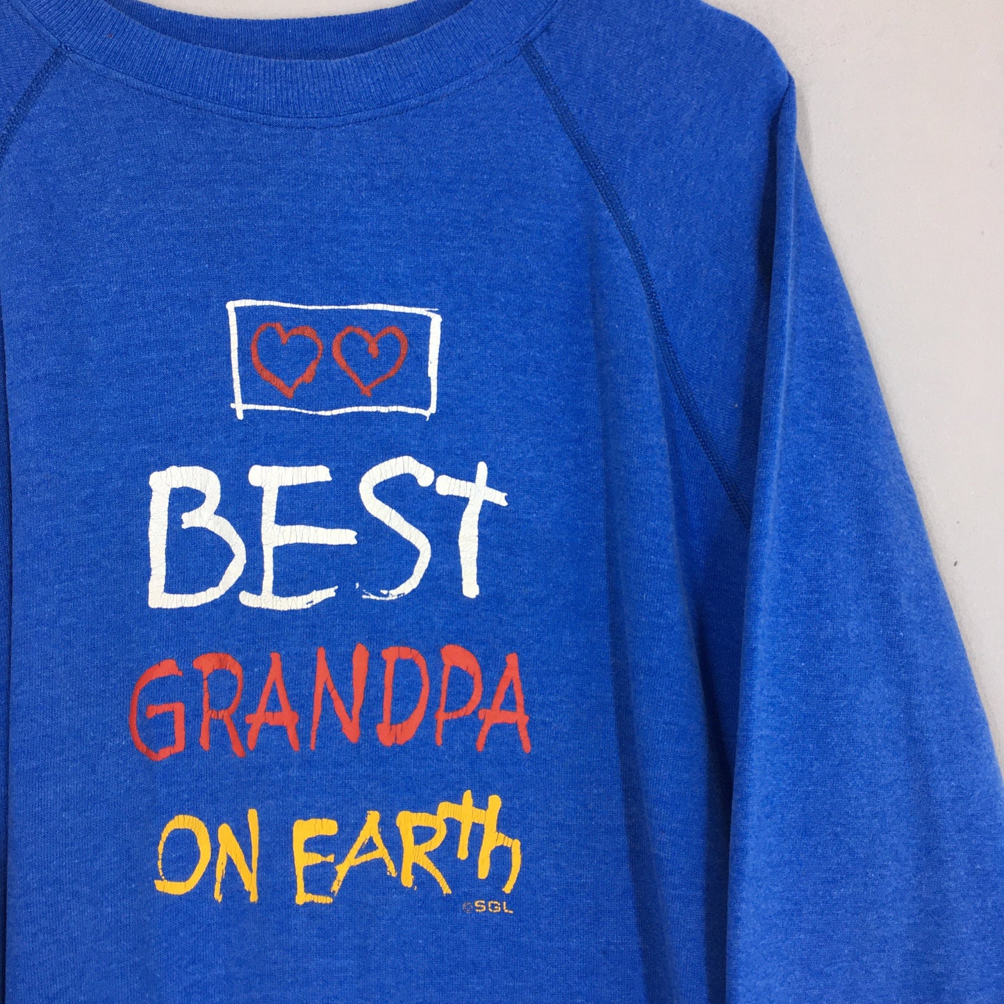 Best Grandpa On Earth Blue Sweatshirt XLarge