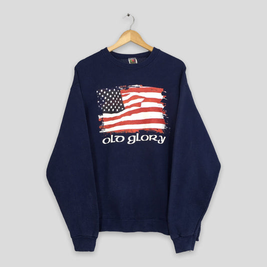 America Flag Old Glory Blue Sweatshirt Medium