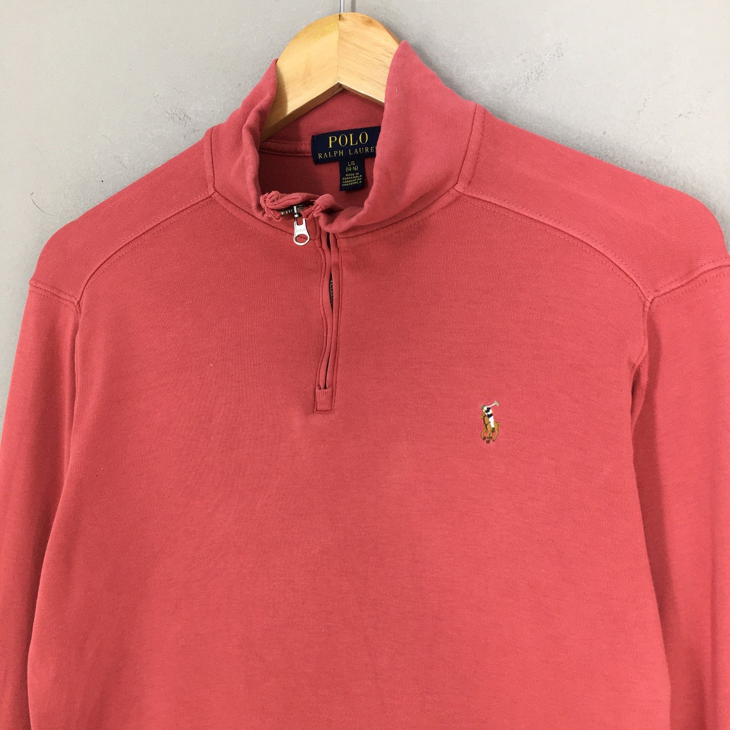 Polo Ralph Lauren Pink Half Zipper Sweatshirt Large