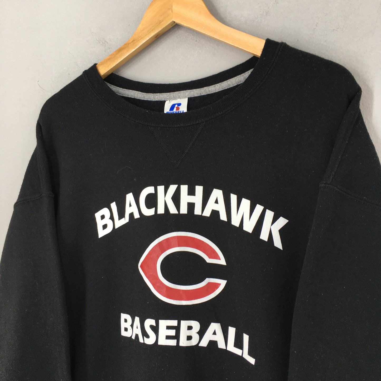 Baseball Black Hawk College Sweatshirt XLarge