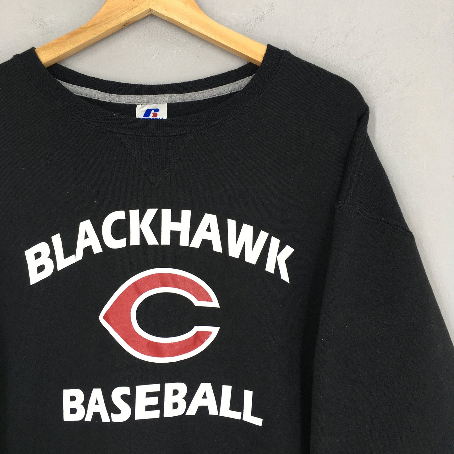 Baseball Black Hawk College Sweatshirt XLarge