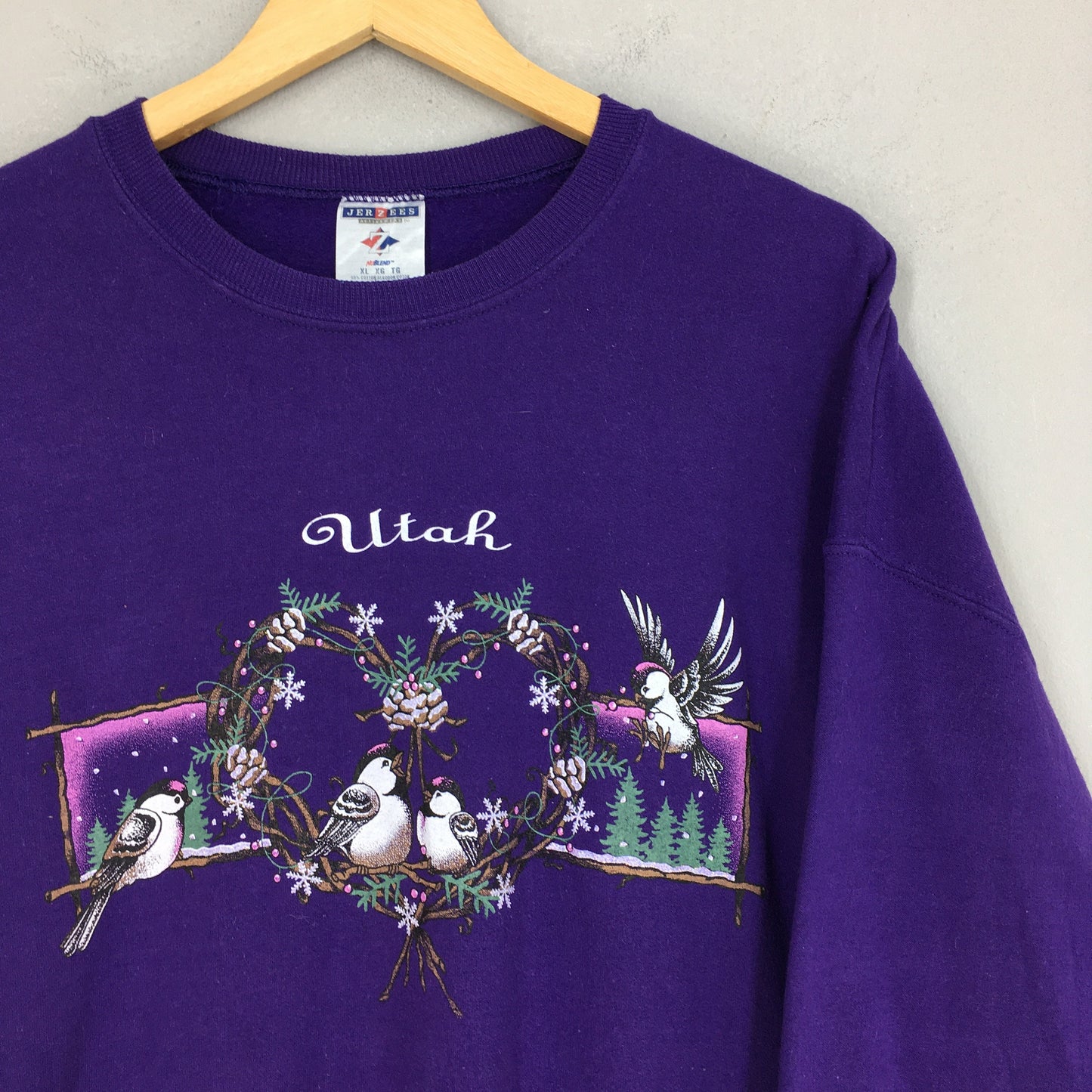 Utah Habitat Bird Purple Sweatshirts XLarge