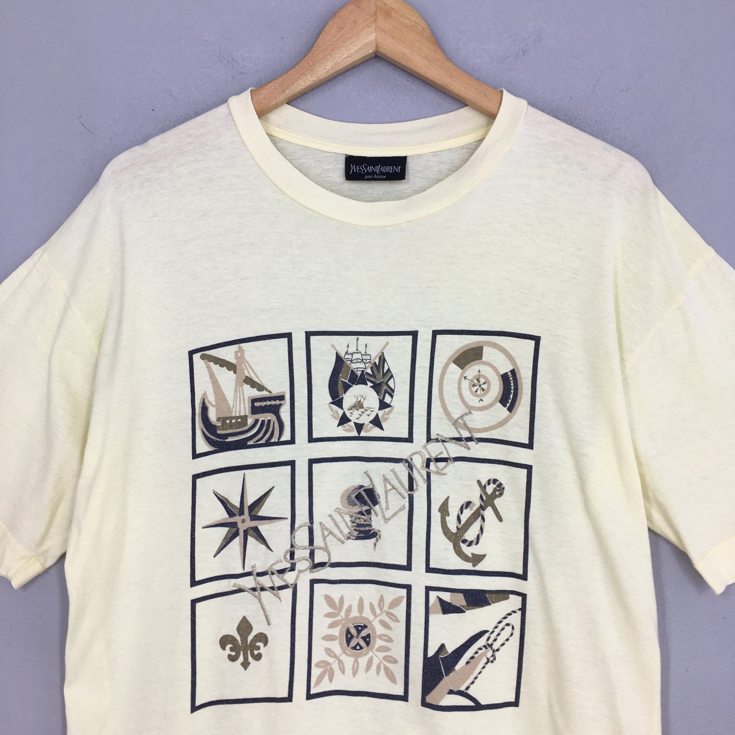 YSL Yves Saint Laurent Mariner Prints T shirt Medium