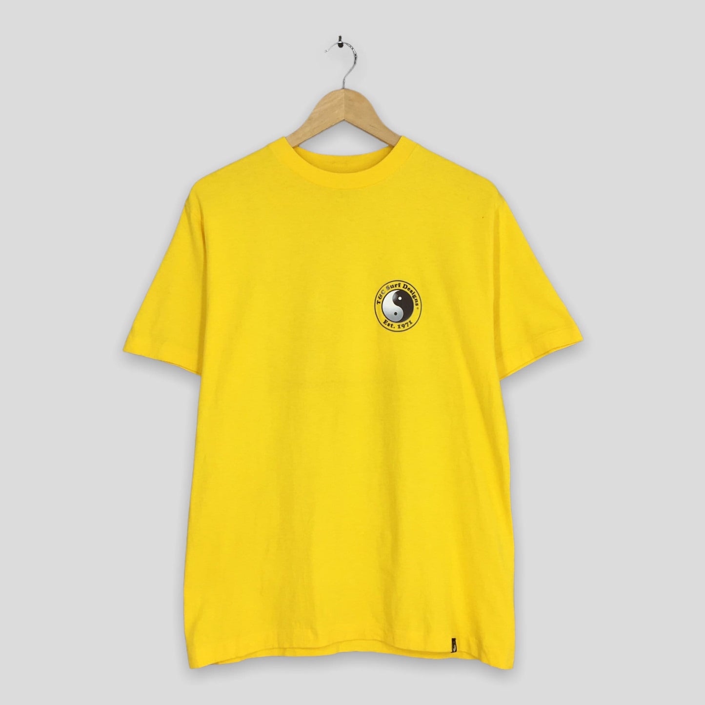 T&C Surf Designs Yin Yang Surfing Yellow T shirt Medium