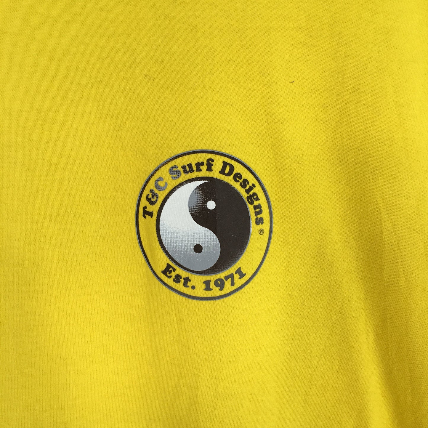 T&C Surf Designs Yin Yang Surfing Yellow T shirt Medium