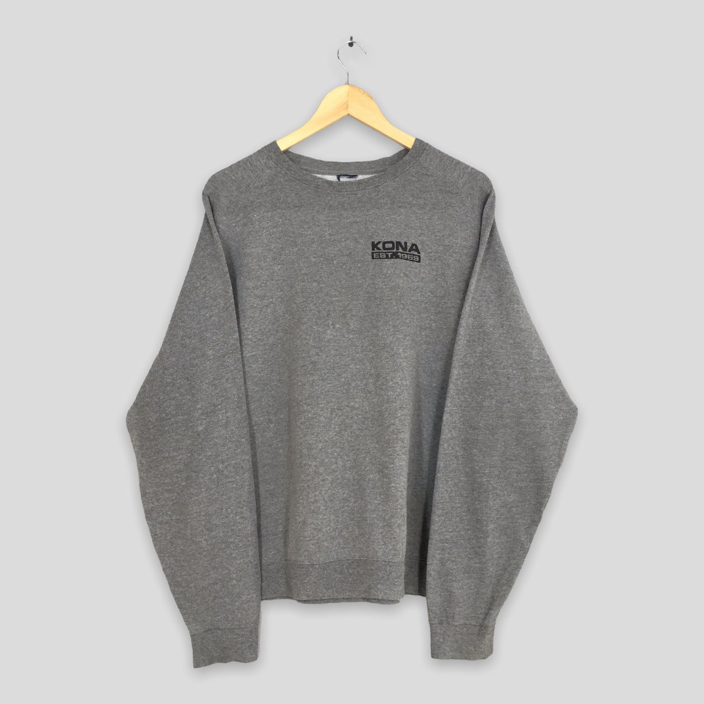 Kona Classic Surfboard Gray Sweatshirt Large