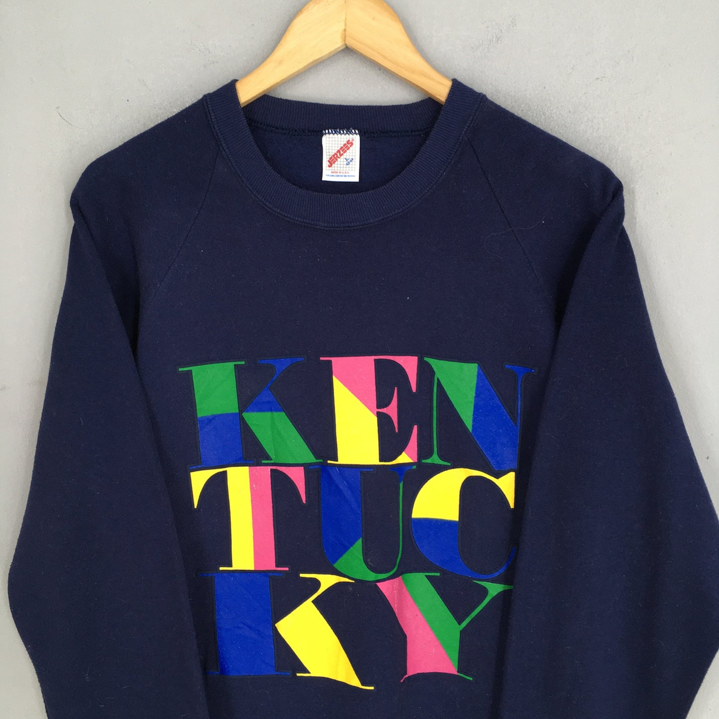 Kentucky Spell Out Graphic Sweatshirt Blue Large