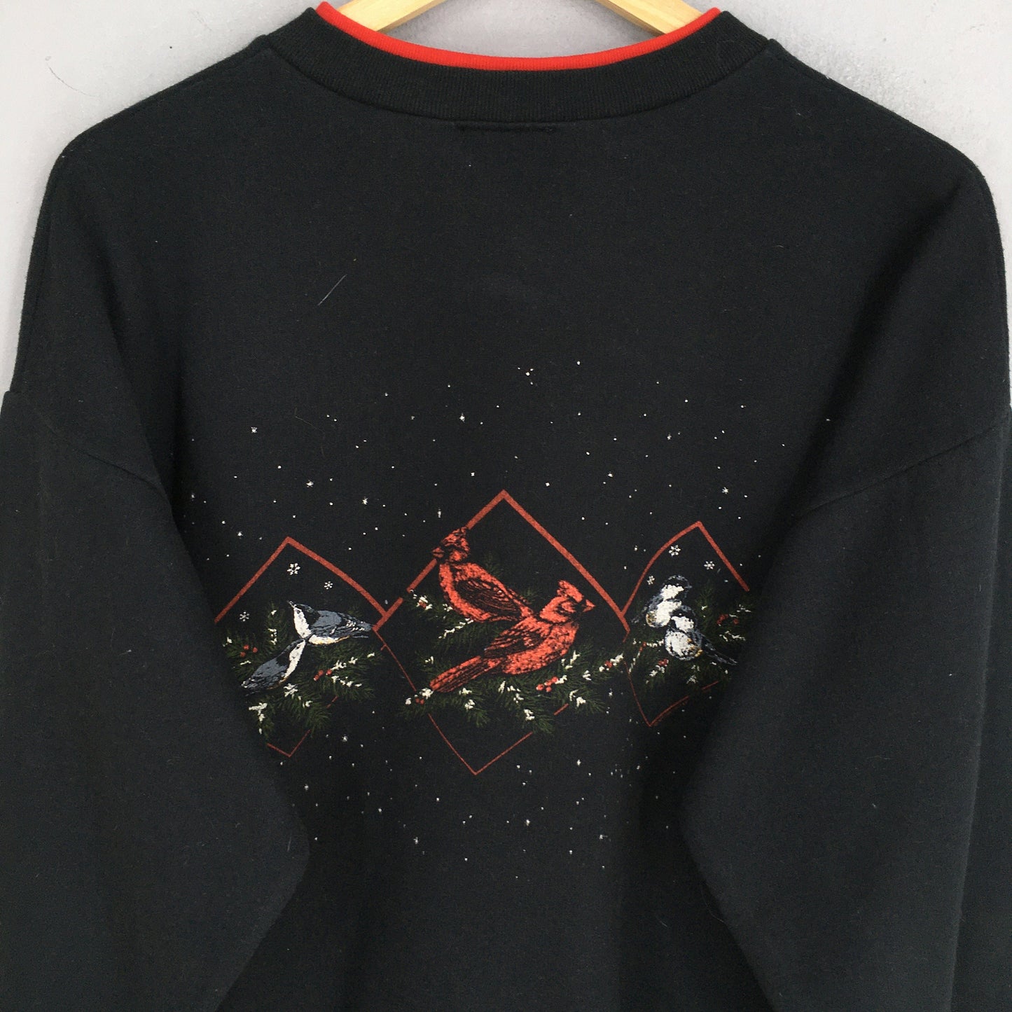 Cardinal Bird Black Sweatshirt Large