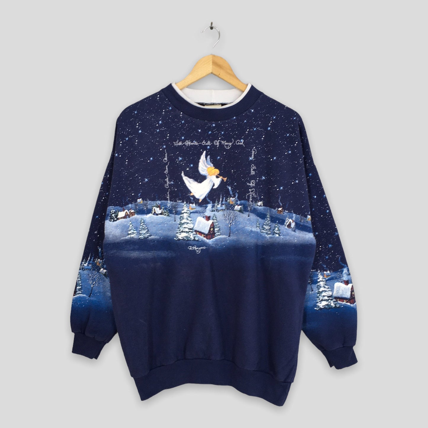 Snow Angel Christmas Sweatshirt Large