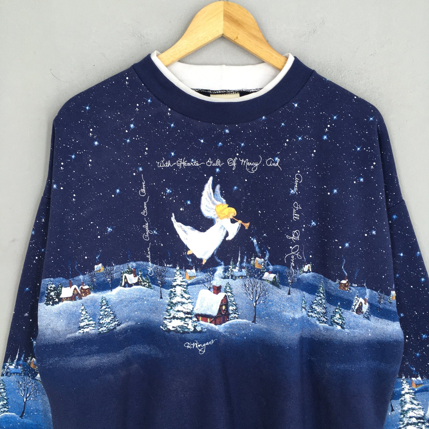 Snow Angel Christmas Sweatshirt Large