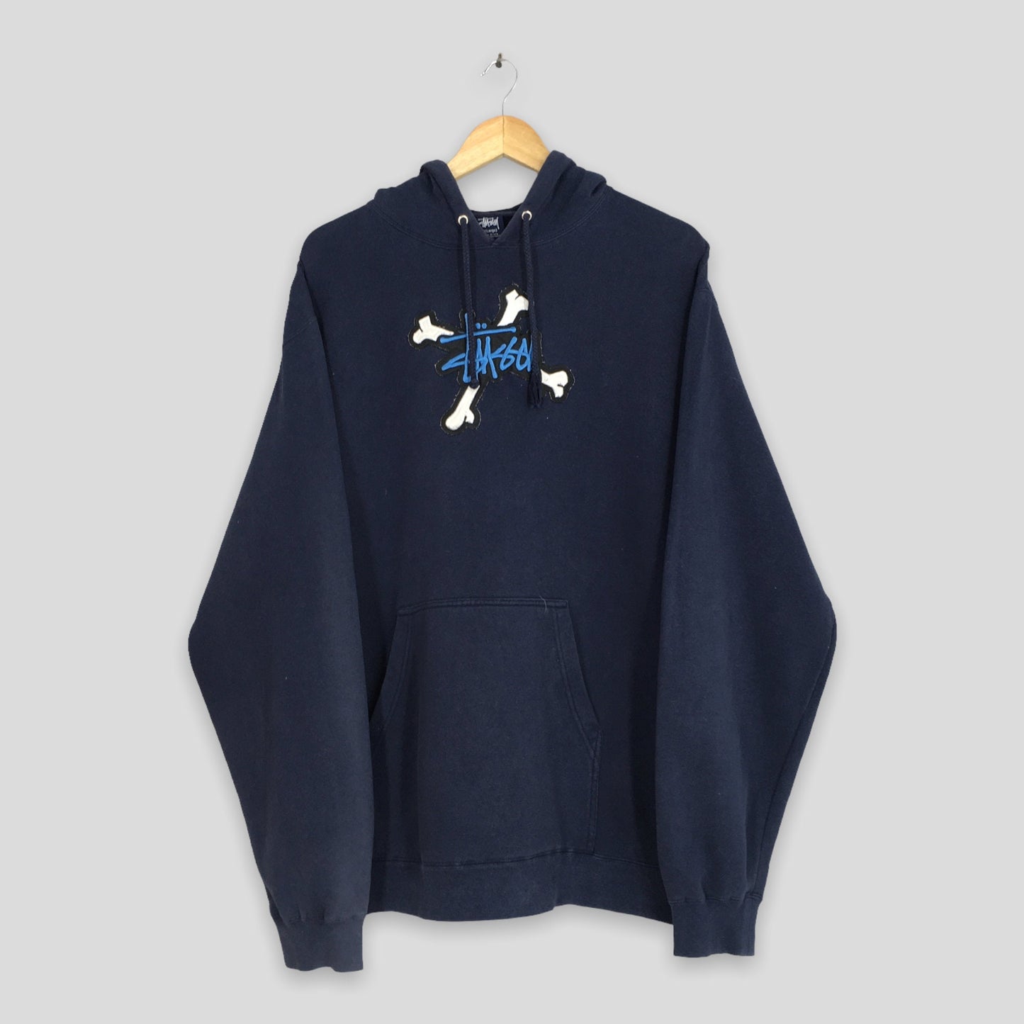 Stussy Usa Hoodie Blue Sweater XLarge