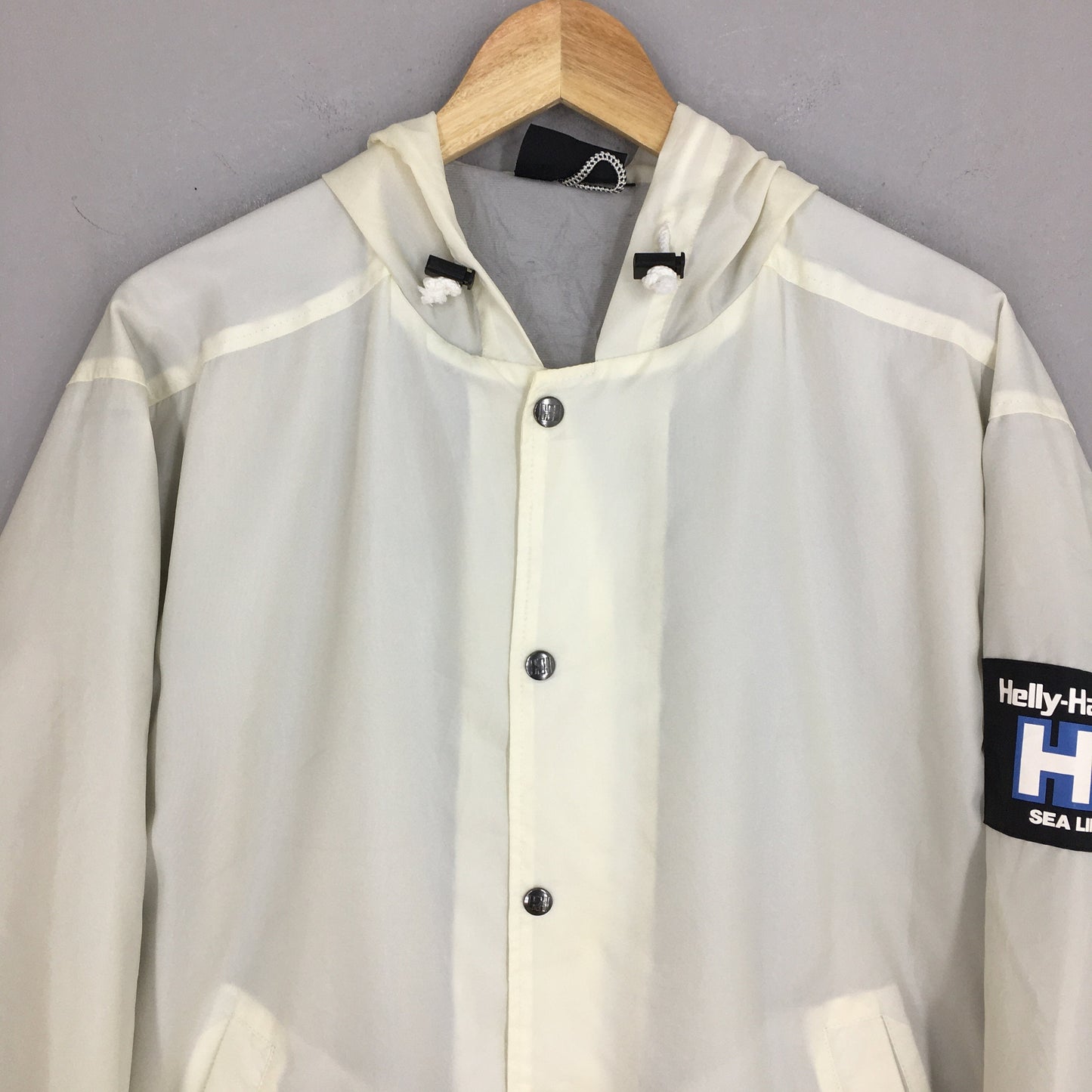 Helly Hansen Windbreaker White Jacket Hoodie Large