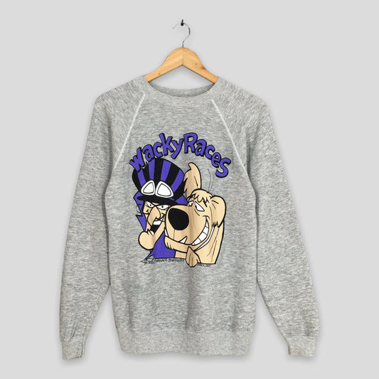 Muttley Dog Wacky Races Cartoon Gray Sweatshirt Medium