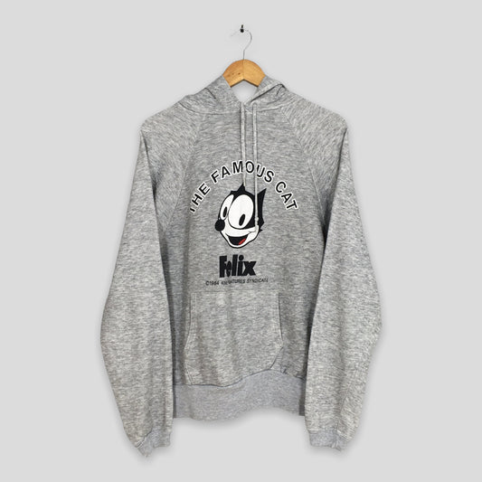 Felix The Cat Gray Hoodie Sweatshirt Medium