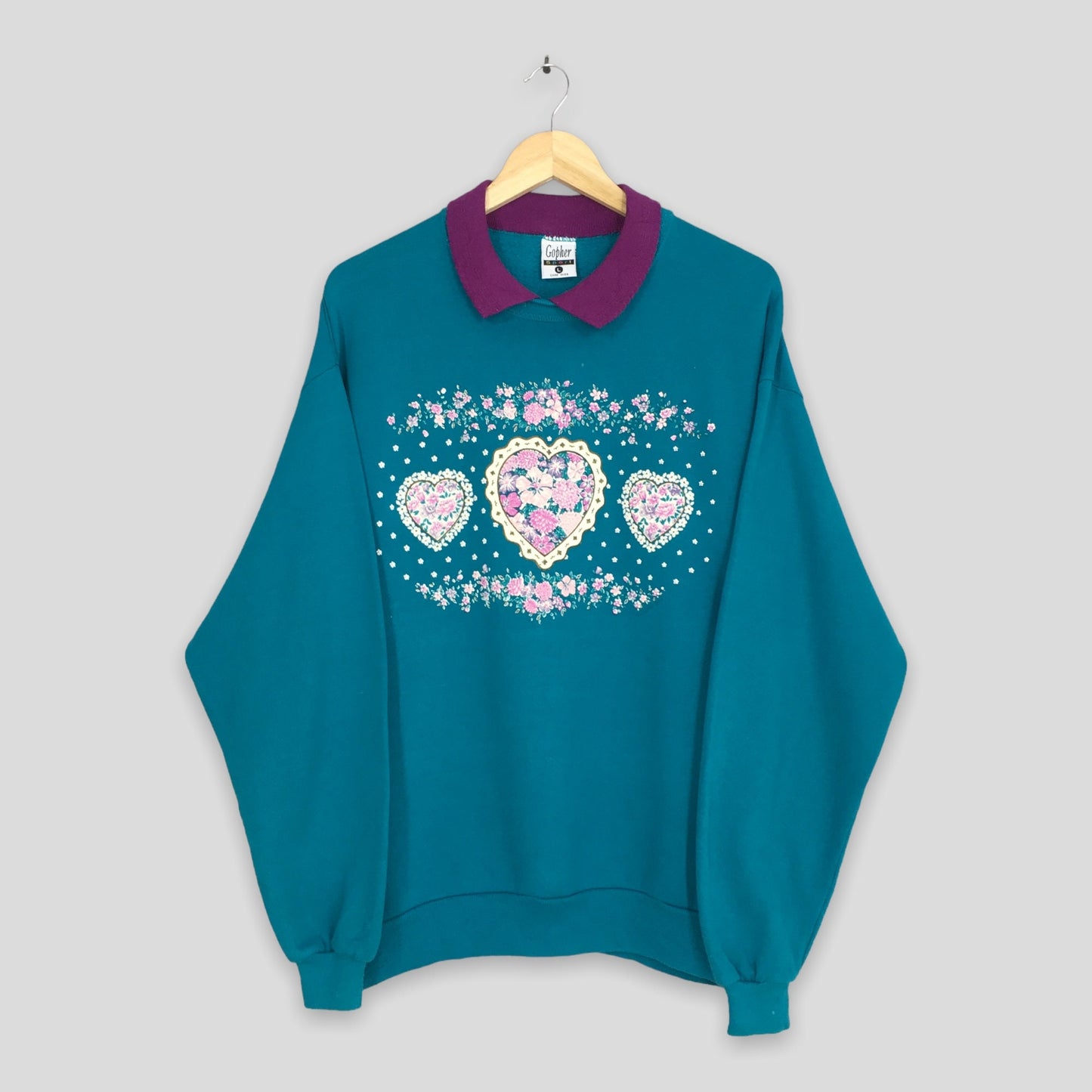 Love Flower Couple Printed Sweatshirt Large