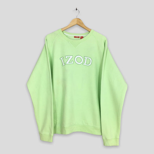 Izod Spell Out Embroidered Sweatshirt Green XXLarge