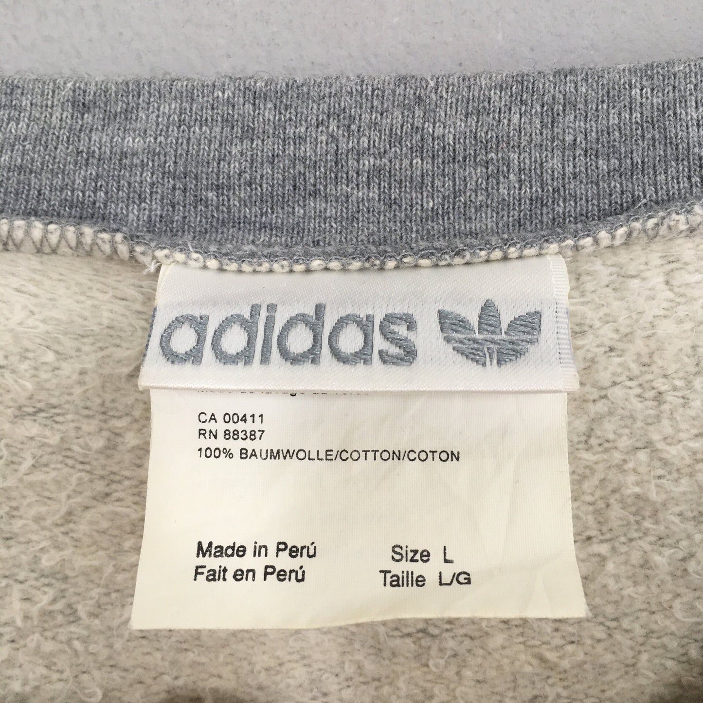 Adidas Trefoil Gray Sweatshirt Large