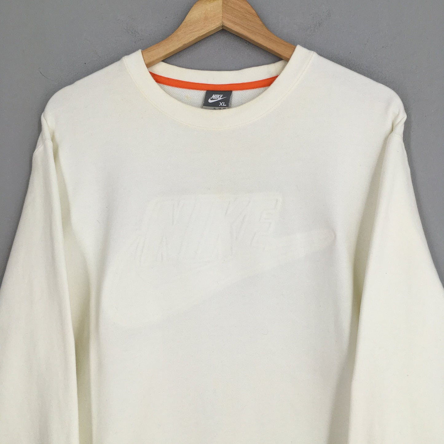 Nike Swoosh White Sweatshirt XLarge