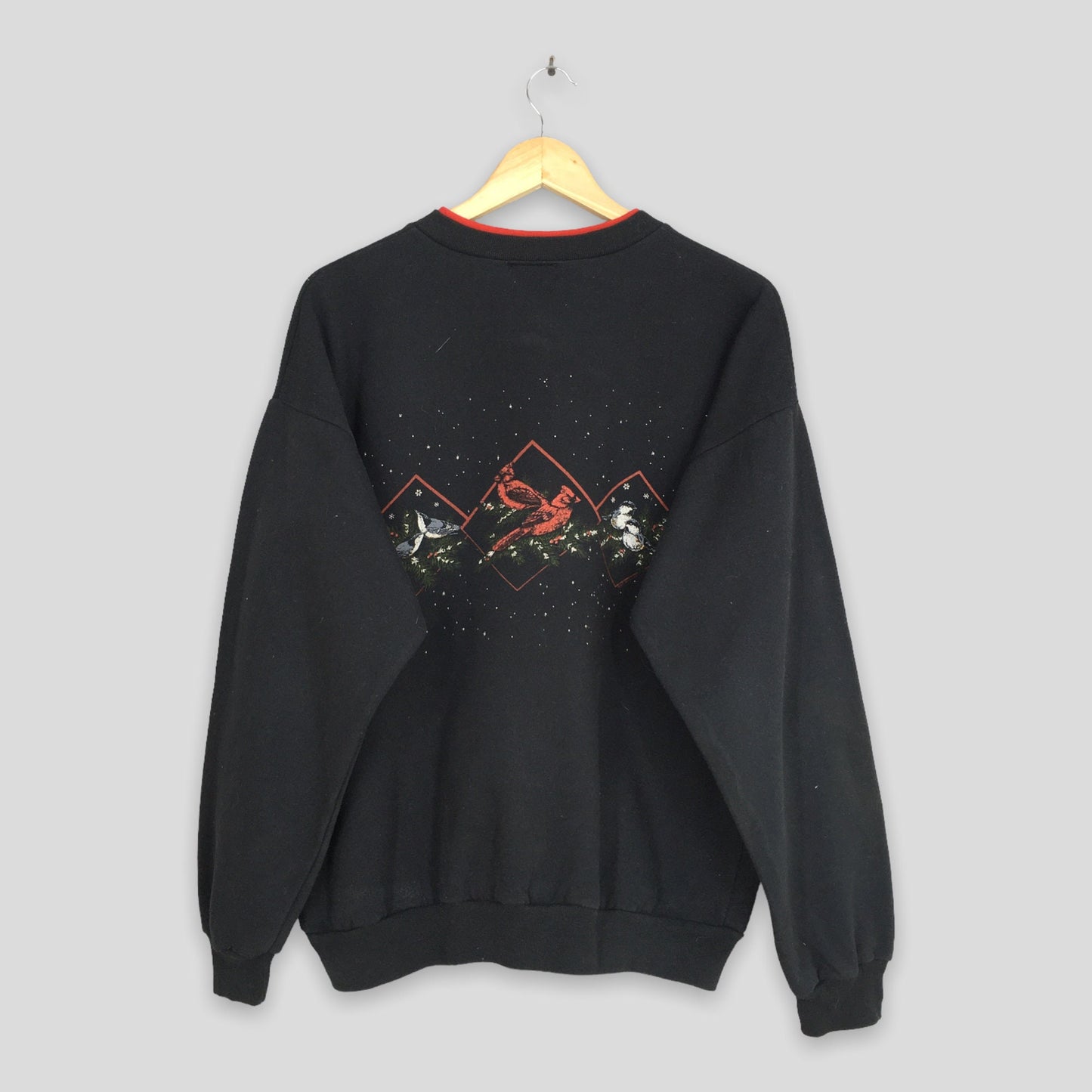 Cardinal Bird Black Sweatshirt Large