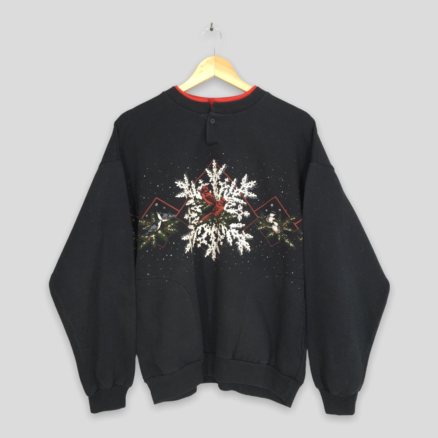 Cardinal Bird Black Sweatshirt Large