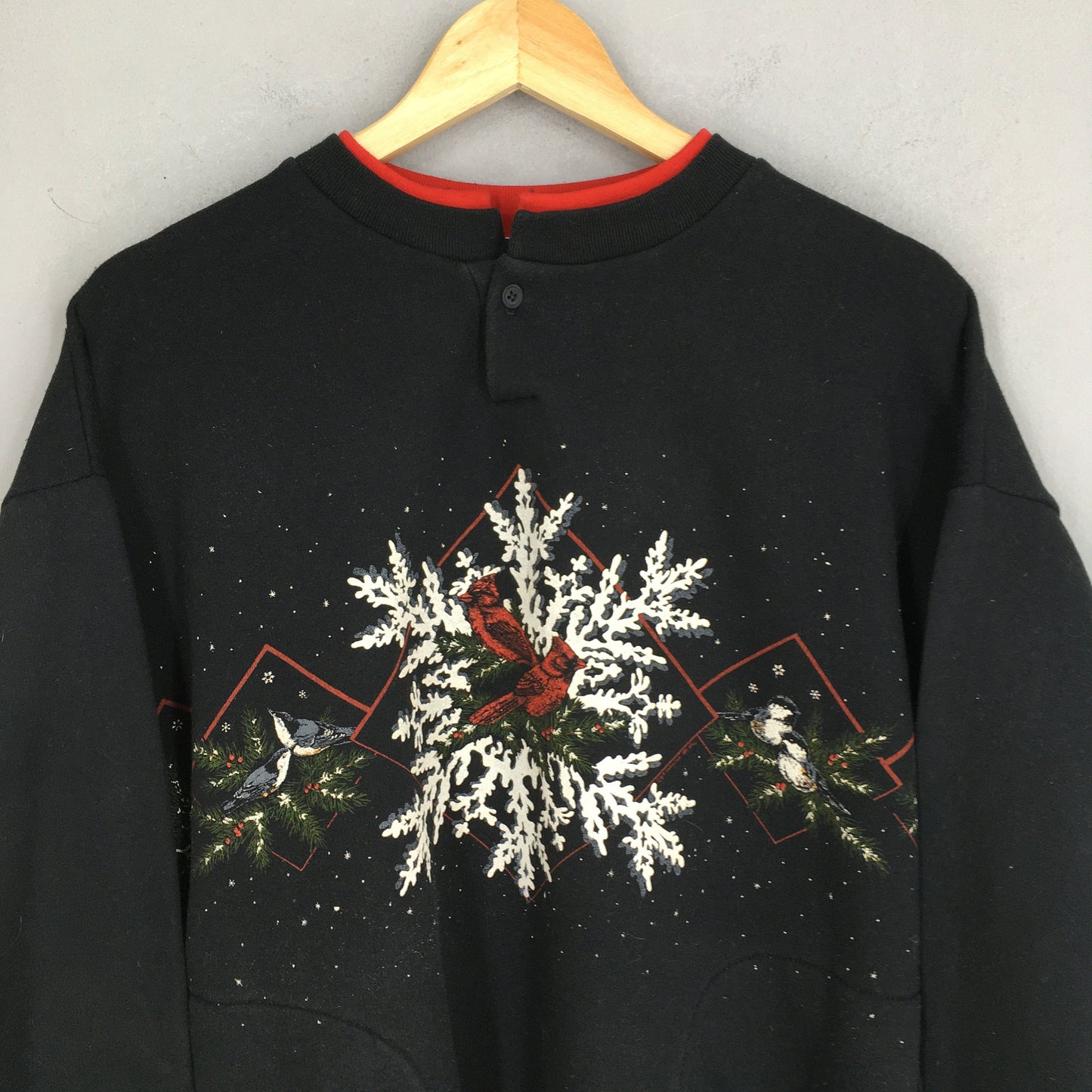 Cardinal Bird Black Sweatshirt Large