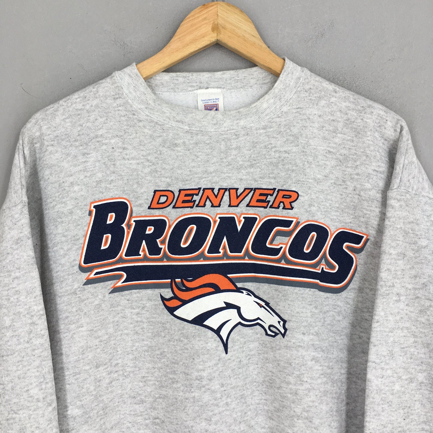 Denver Broncos Rugby NFL Gray Sweater Large