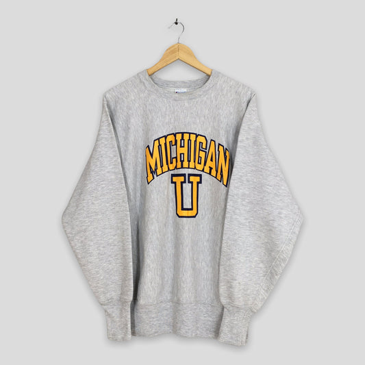 Champion Reverse Weave University Of Michigan Sweatshirt Large