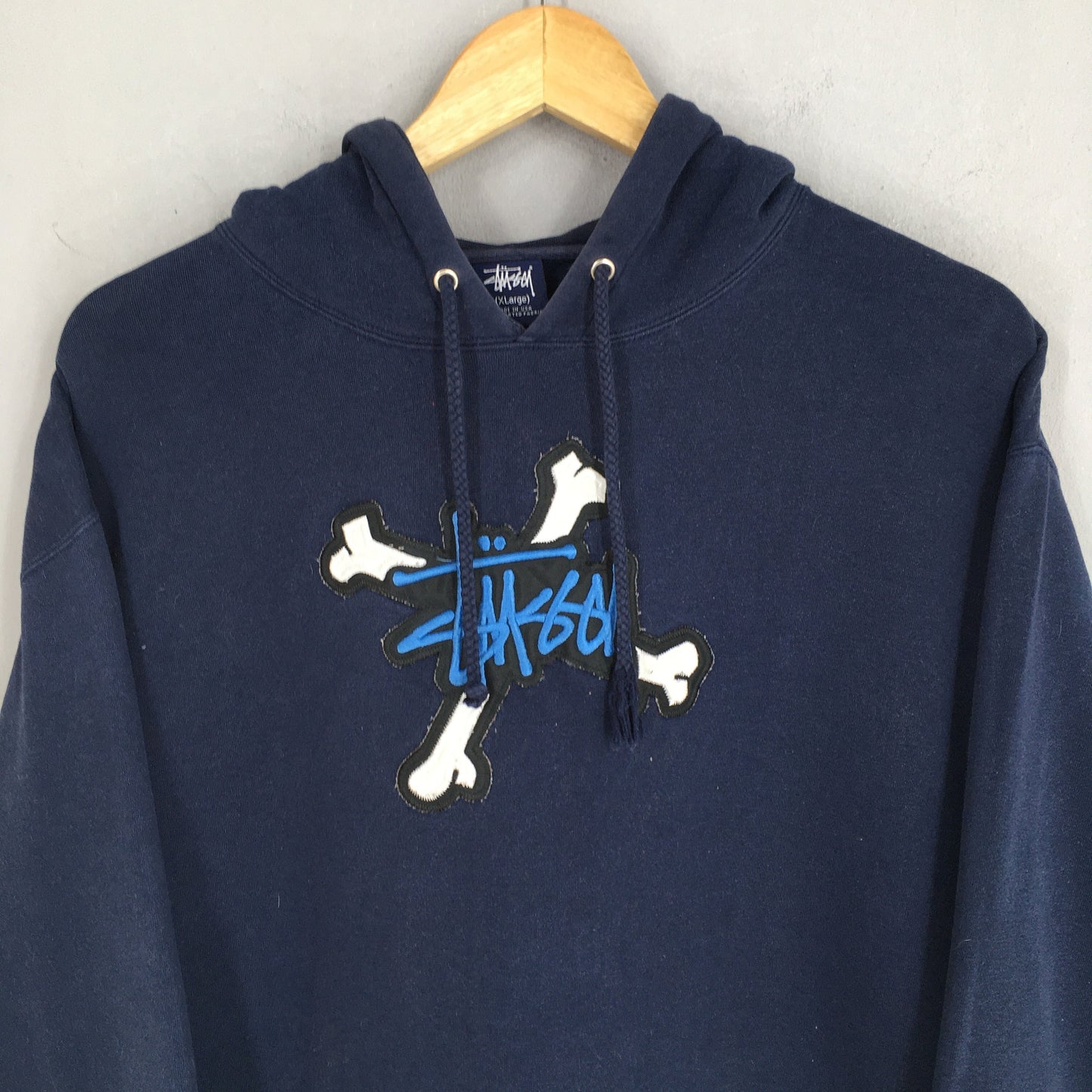 Stussy Usa Hoodie Blue Sweater XLarge