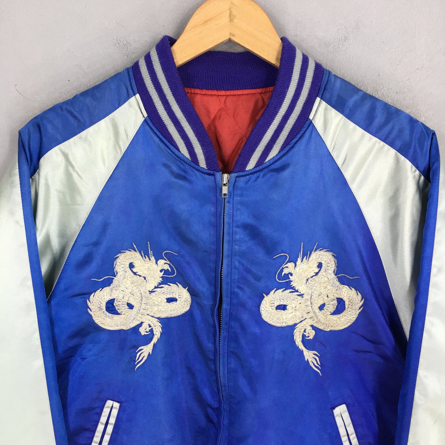 Sukajan White Dragon Japanese Jacket Large