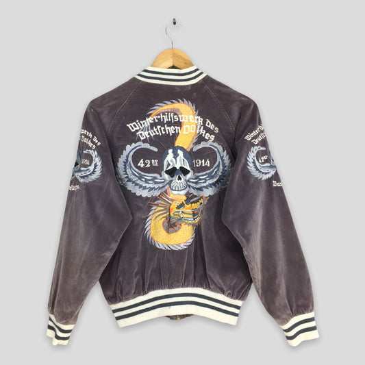 Sukajan Paratroopers Dragon Skull Souvenir Jacket Medium