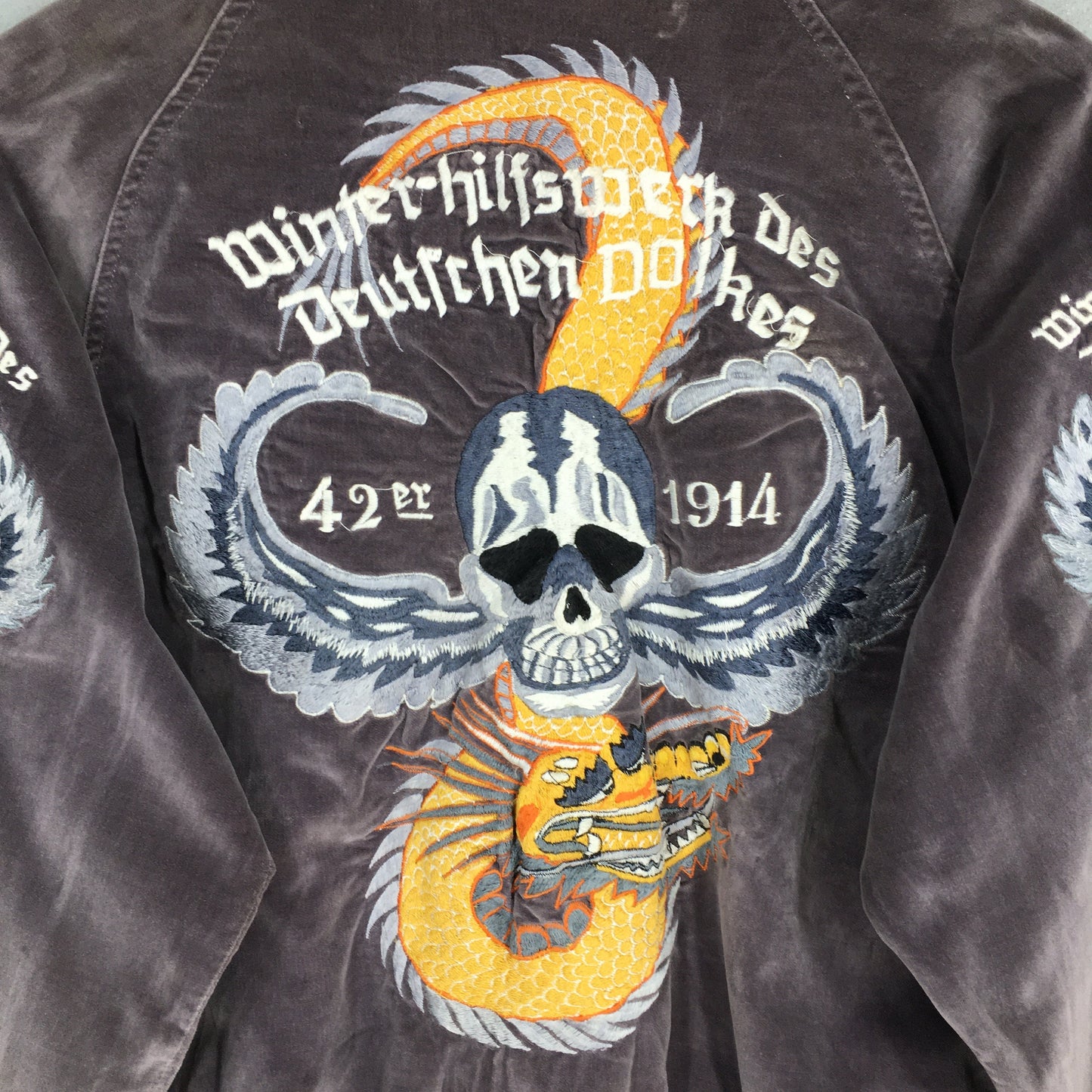 Sukajan Paratroopers Dragon Skull Souvenir Jacket Medium