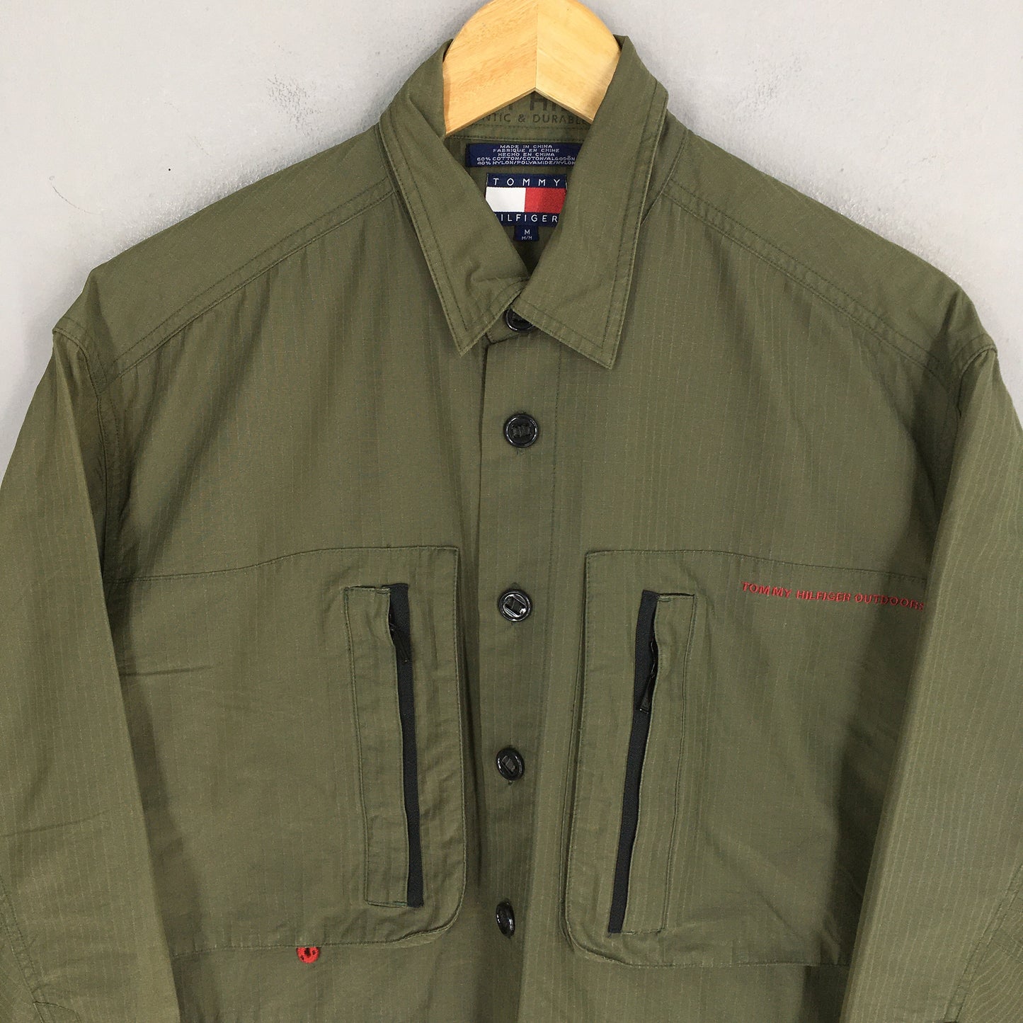 Tommy Hilfiger Olive Windbreaker Jacket Medium