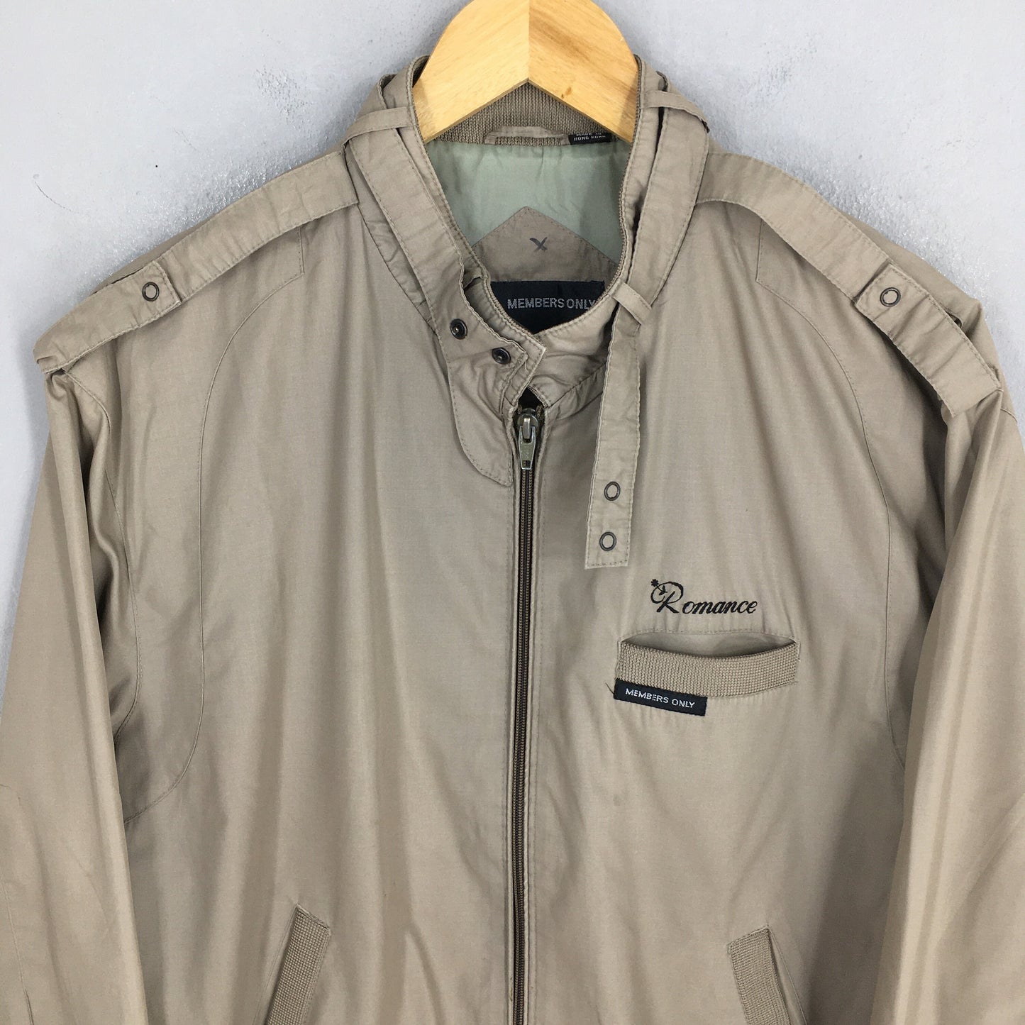 Members Only Harrington Beige Jacket Large