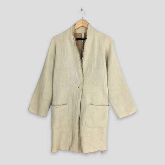 Wool Cardigan Long Jacket Small