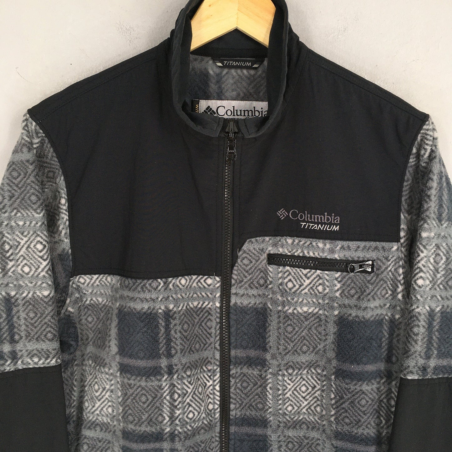 Columbia Sportswear Plaid Fleece Jacket Black Large