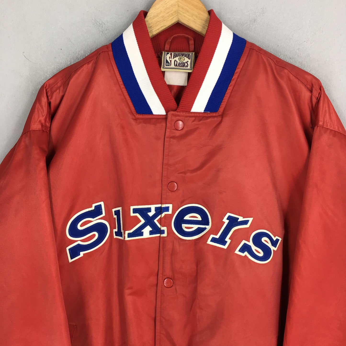 Philadelphia 76ers Sixers Red Satin Jacket XXLarge