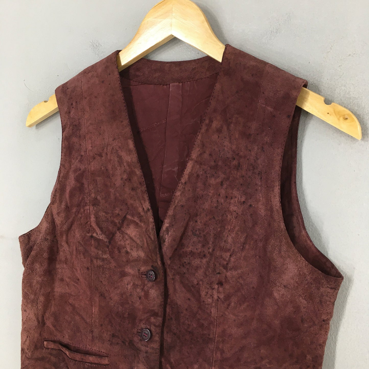 Nazareno Gabrielli Velvet Vest Jacket Burgundy Medium