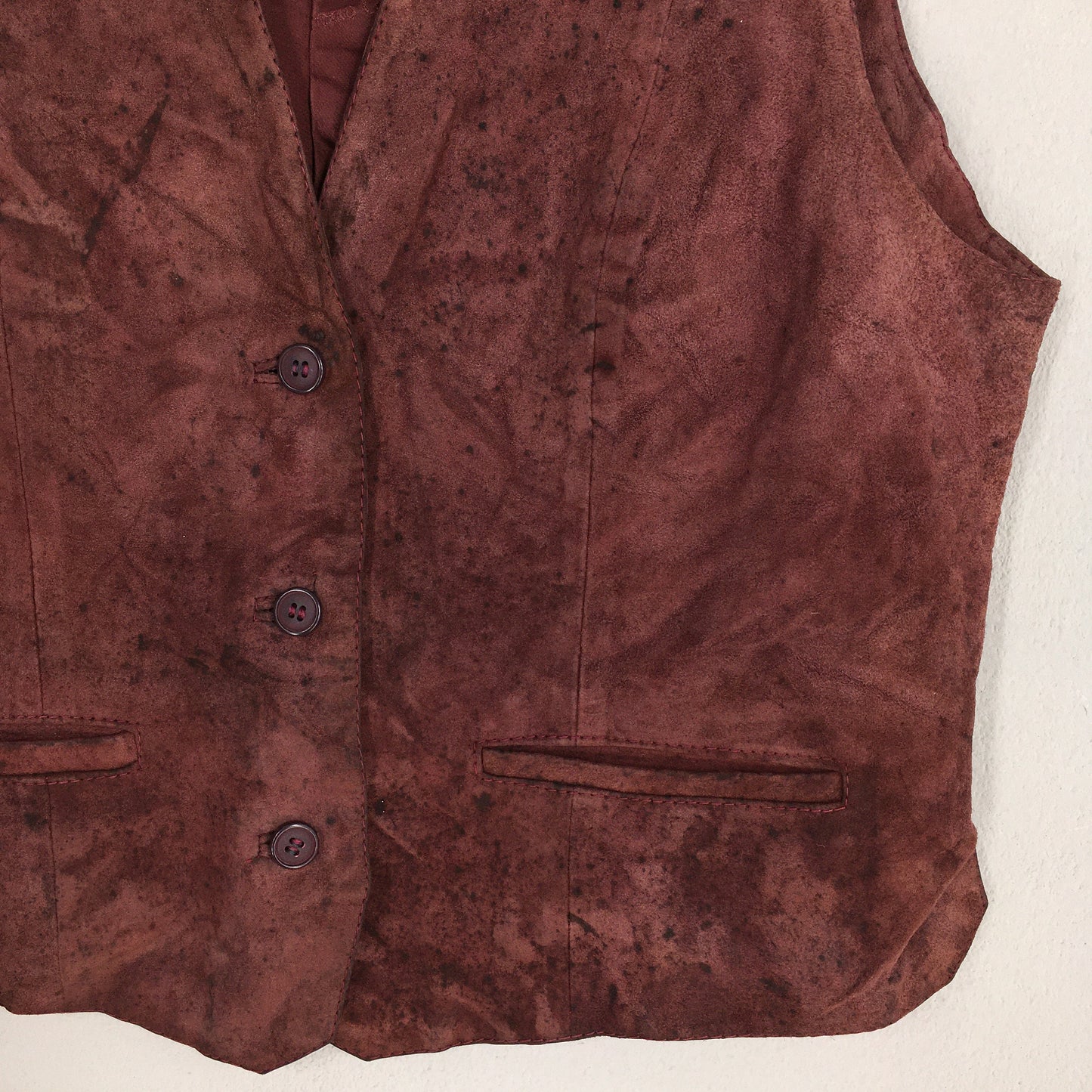 Nazareno Gabrielli Velvet Vest Jacket Burgundy Medium