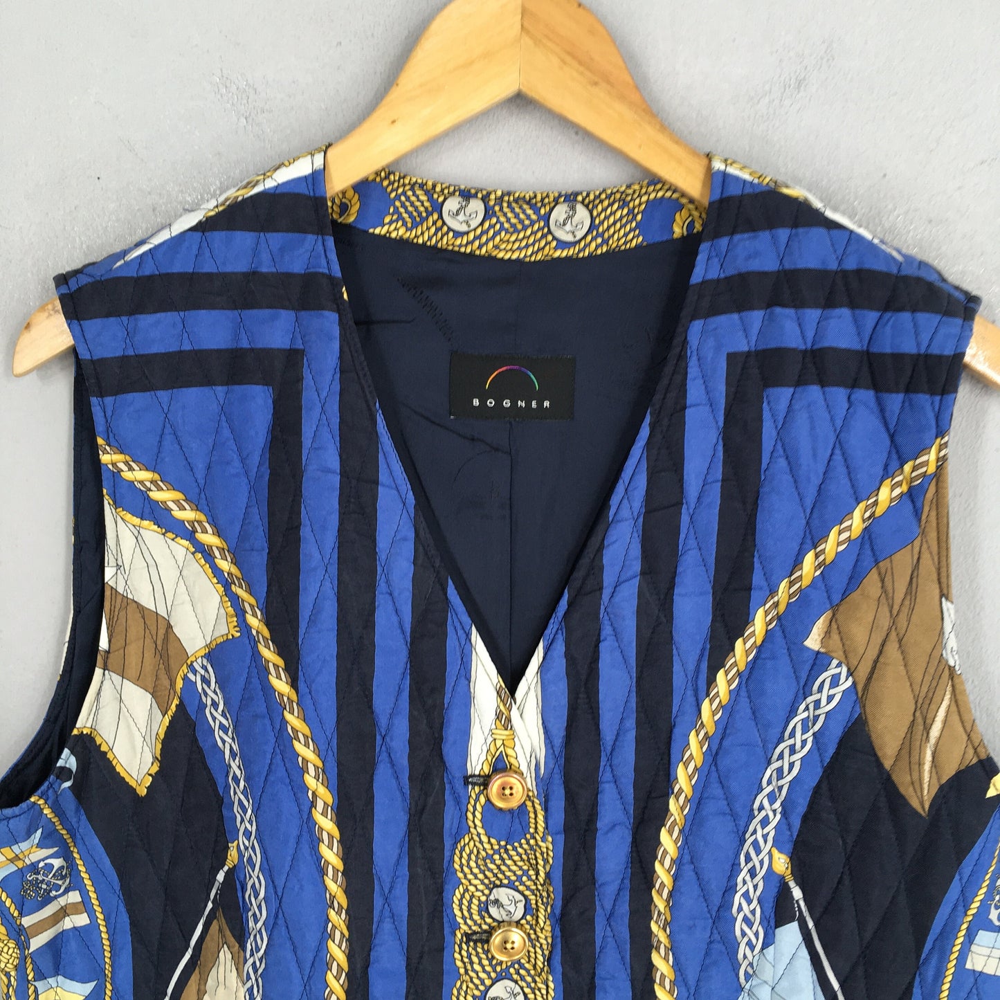 Bogner Baroque Novelty Blue Vest Jacket Medium