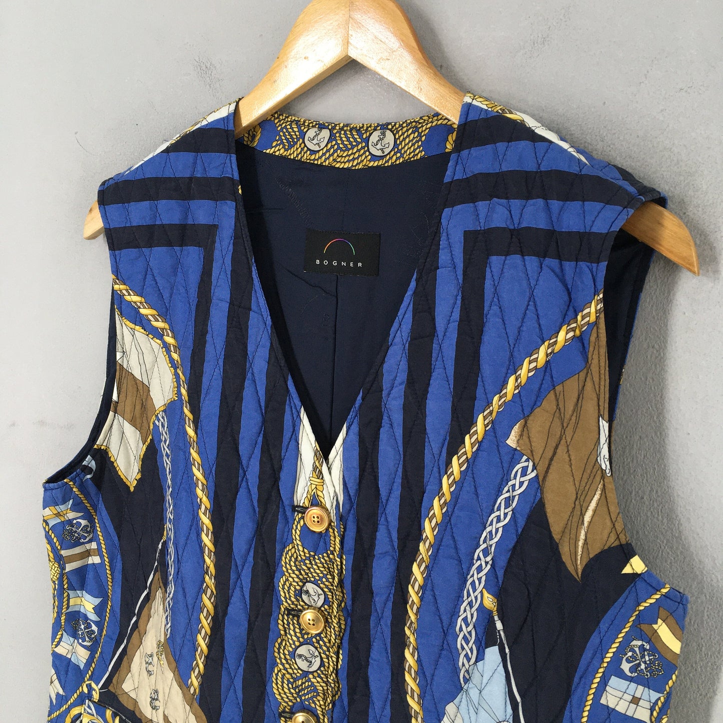 Bogner Baroque Novelty Blue Vest Jacket Medium