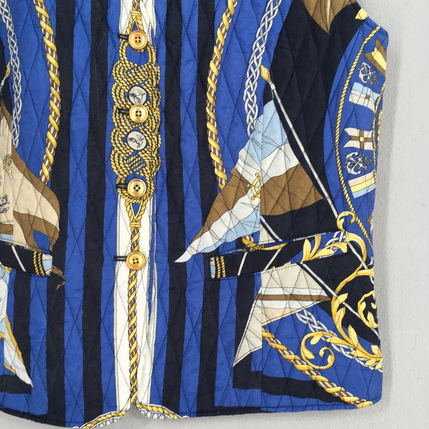 Bogner Baroque Novelty Blue Vest Jacket Medium