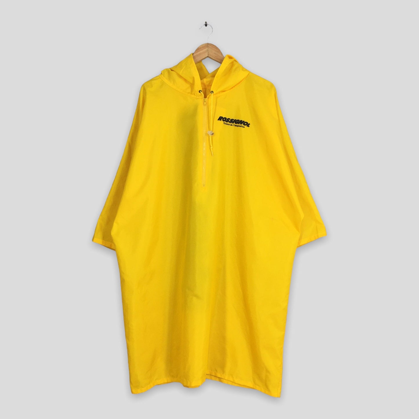 Rossignol Racing Motorcycle Rain Coat Hoodie Yellow Oversized Jacket