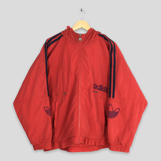 Adidas Windbreaker Red Hoodie Jacket XXLarge