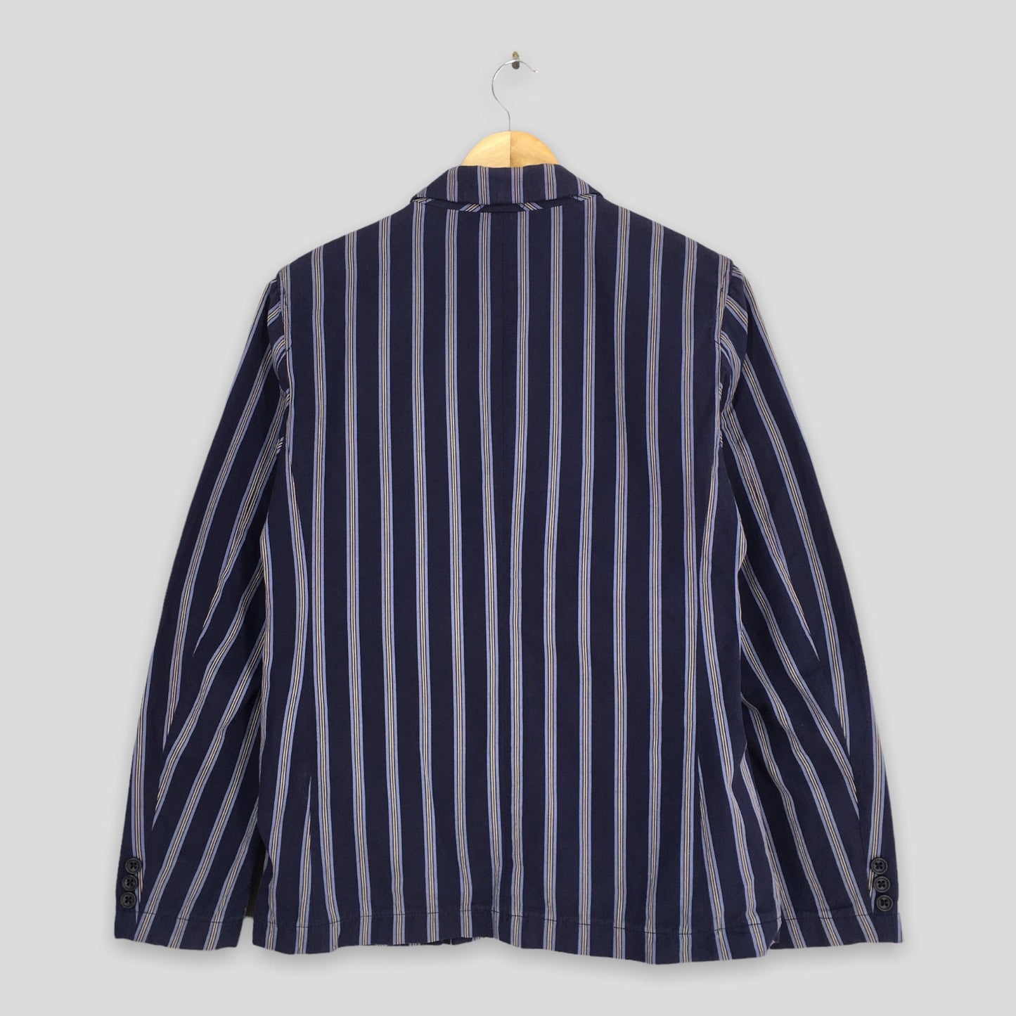 Engineered Garments Men Casual Blue Striped Coat Small