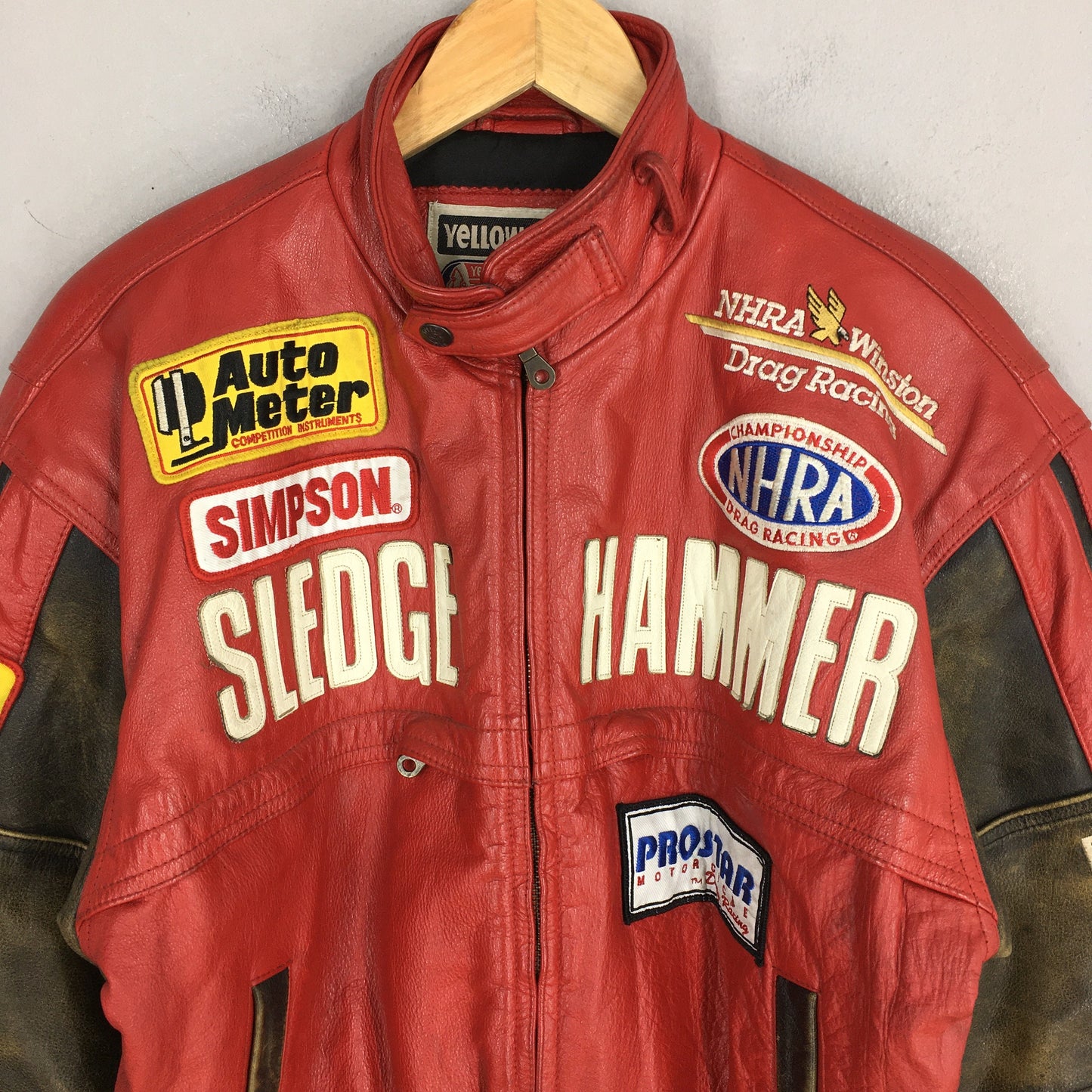 Yellow Corn Motorsports Sledge Hammer Leather Jacket Large