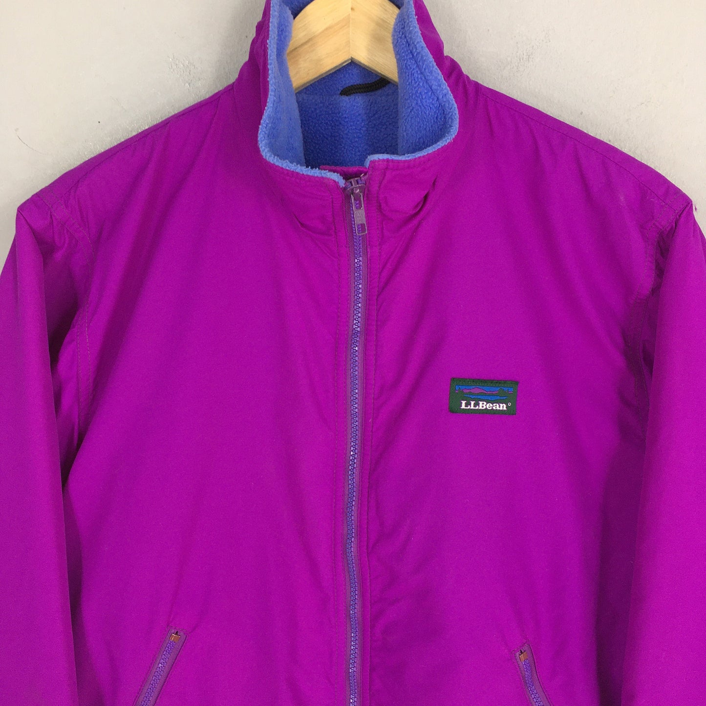 LL Bean Usa Lining Fleece Purple Jacket Medium