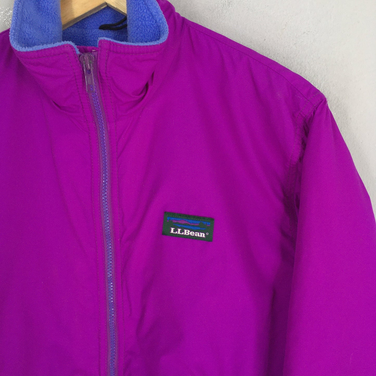 LL Bean Usa Lining Fleece Purple Jacket Medium